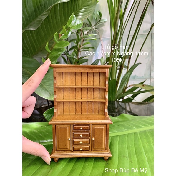 Tủ gỗ mini trang trí dành cho nhà búp bê, mô hình tủ gỗ mini xinh xắn giá rẻ dành cho nhà búp bê