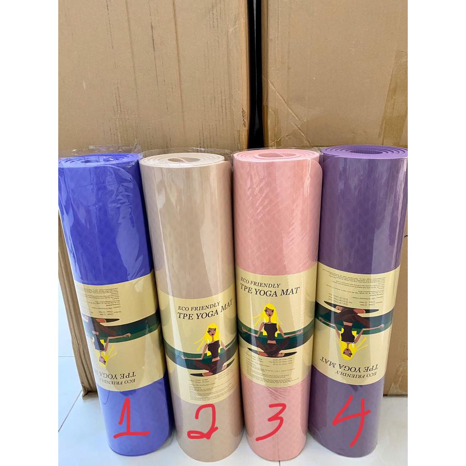 Thảm tập yoga/gym 2 lớp dày 6mm chống trơn trượt