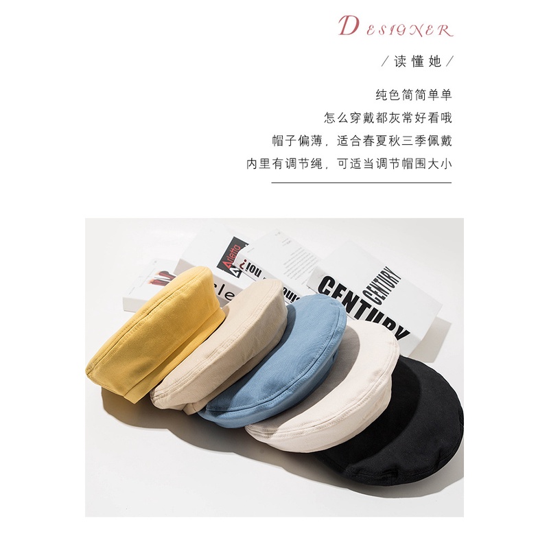 Mũ nồi bát giác 22111 mỏng phong cách Anh / Hàn thời trang xuân hè dễ phối đồ