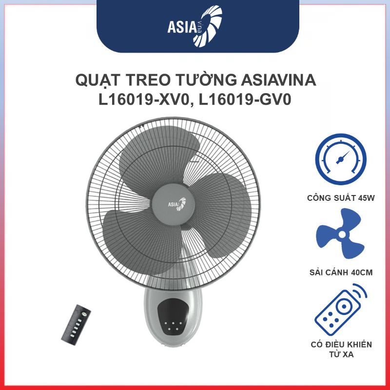 Quạt treo tường Asia L16019 - 55W - Bảo hành chính hãng 24 tháng