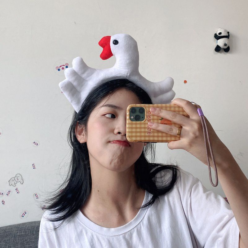 Băng Đô Cài Tóc Hình Chim Thiên Nga Hoạt Hình Vui Nhộn Dễ Thương Cho Nữ