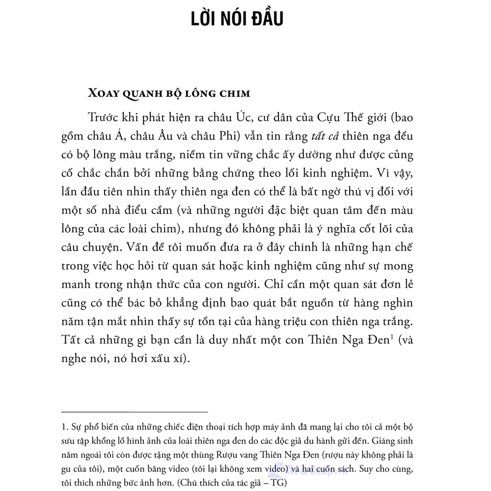 Sách - Thiên Nga Đen - Xác Suất Cực Nhỏ, Tác Động Cực Lớn (The Black Swan)