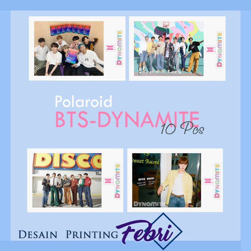 Polaroid Bộ 10 Ảnh Nhóm Nhạc Bts Dynamite