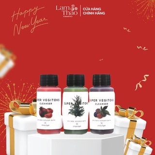 Set Mini Sữa Rửa Mặt Sủi Bọt Khí ''3 in 1'' Tẩy Trang - Rửa Mặt - Thải Độc Tố Byvibes Wonder Bath Super Vegitoks Cleanse