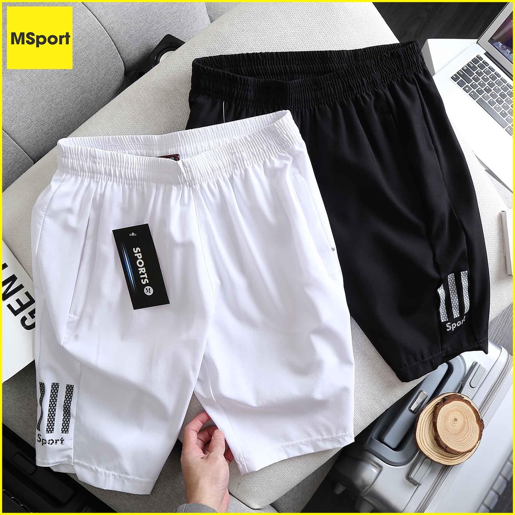 Quần Short Đùi Thể Thao Nam Chất Liệu Thun Xi 4 Chiều Cao Cấp, Dày Dặn, Mềm Mịn, Thấm Hút Mồ Hôi Tốt mã QUAN.18