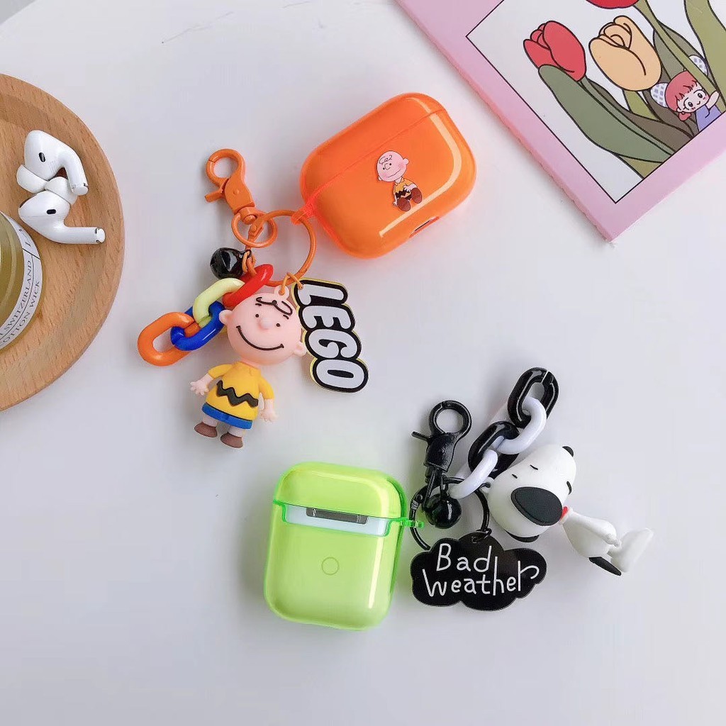 Dễ Thương Vỏ Bảo Vệ Hộp Đựng Tai Nghe Airpods Hình Snoopy Charlie Brown Đáng Yêu Ốp