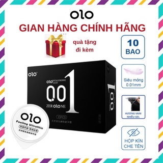 Bao cao su, bcs siêu mỏng olo 001 đen feeling ultrathin10 bcs