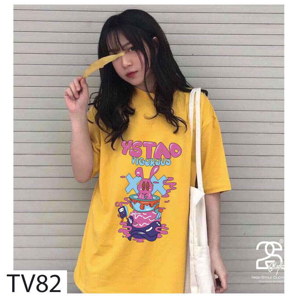 Áo Oversize 2s Clothing Áo Form Rộng Thun Nam Basic Streetwear Cotton Oversize Giá Rẻ In Bad Rabbit TV82 | BigBuy360 - bigbuy360.vn