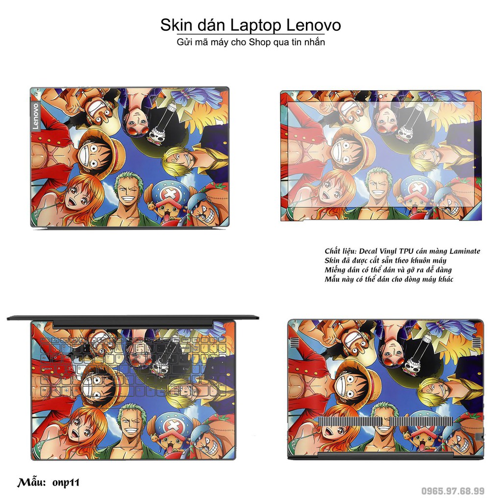 Skin dán Laptop Lenovo in hình One Piece _nhiều mẫu 11 (inbox mã máy cho Shop)