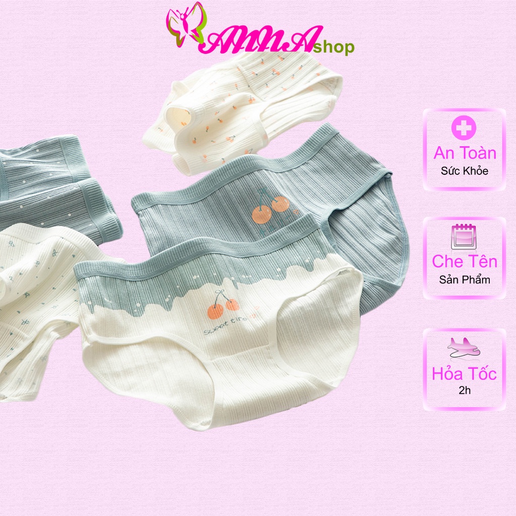 Quần lót nữ cotton có size XL, siêu thoáng, trẻ trung, thoải mái (MS 03113) Anna Shop