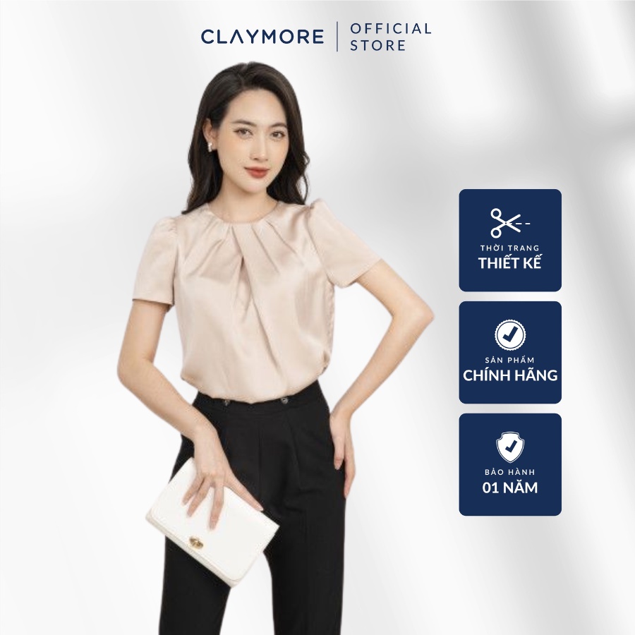 Sơ mi suông cổ xếp ly kiểu CLAYMORE mã CFSCS206016
