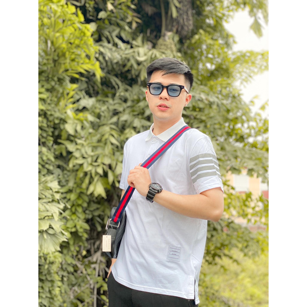 Áo Polo Thome 4 Vạch Phản Quang, Áo thun Polo Nam nữ Unisex Hottrend 2022