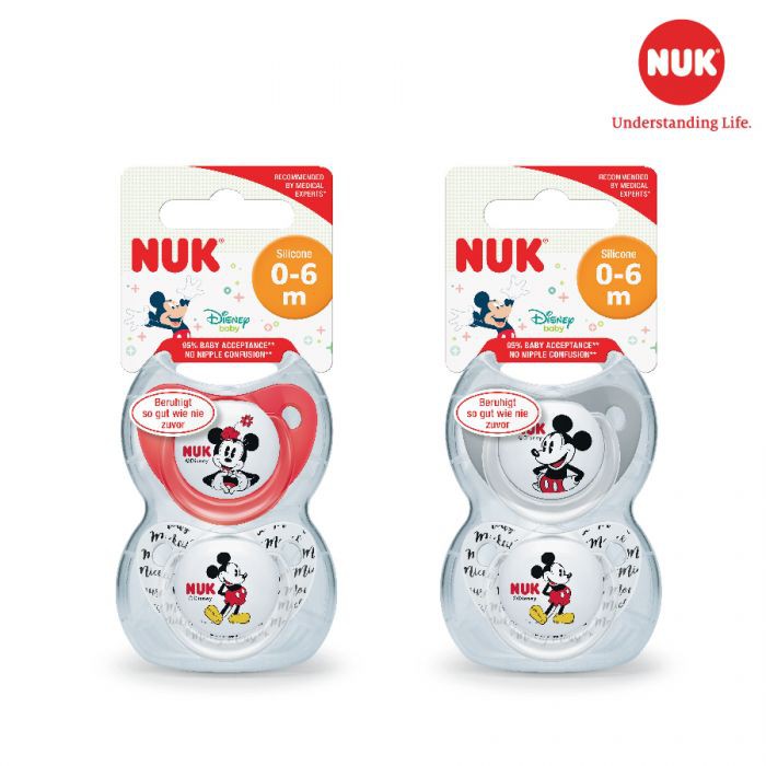 BỘ 2 TI GIẢ NUK SLEEPTIME SILICONE PLUS 0-6M, 6-18M (MICKEY HOẶC DISNEY)