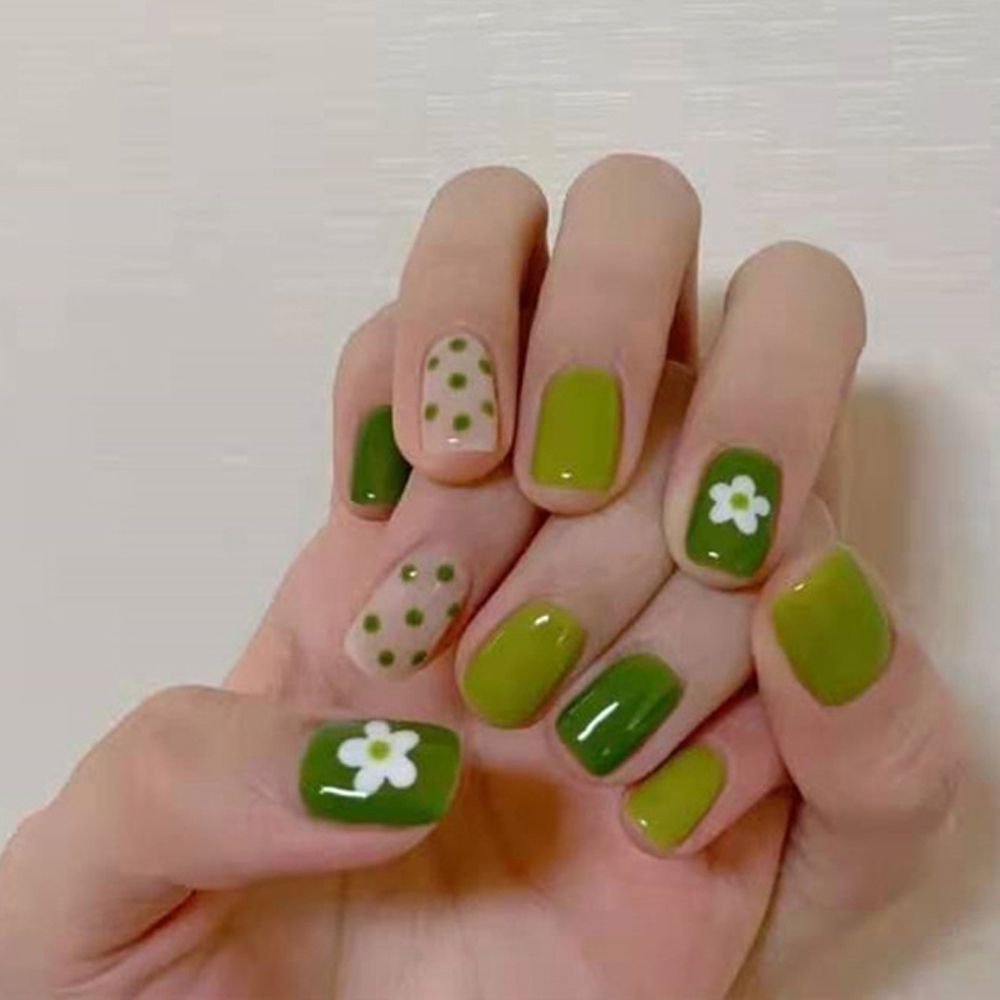 [Hàng mới về] Móng tay giả trang trí nghệ thuật hình hoa cúc kiểu hoạt hình Nhật Bản đáng yêu sành điệu