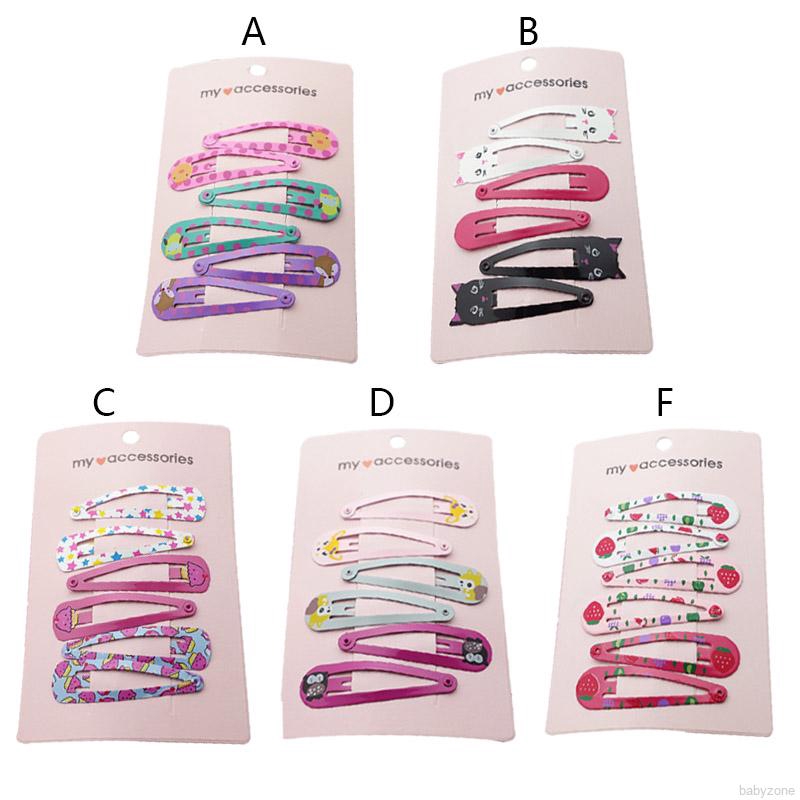 Set 6 kẹp tóc hoạt hình dễ thương cho bé gái