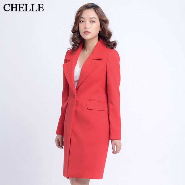 Áo khoác dạ nữ, áo măng tô cổ vest 4 cúc thời trang công sở - C65O18D170-NS28