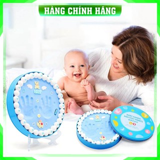 [ Hàng Loại 1 ] Bộ khung hộp in dấu vân chân tay chân cho bé sơ sinh lưu dữ kỷ niệm bằng đất sét