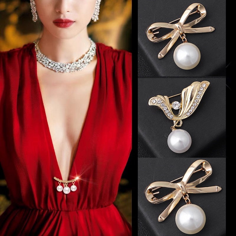 4 Trâm Cài Áo Đính Ngọc Trai Chống Chói