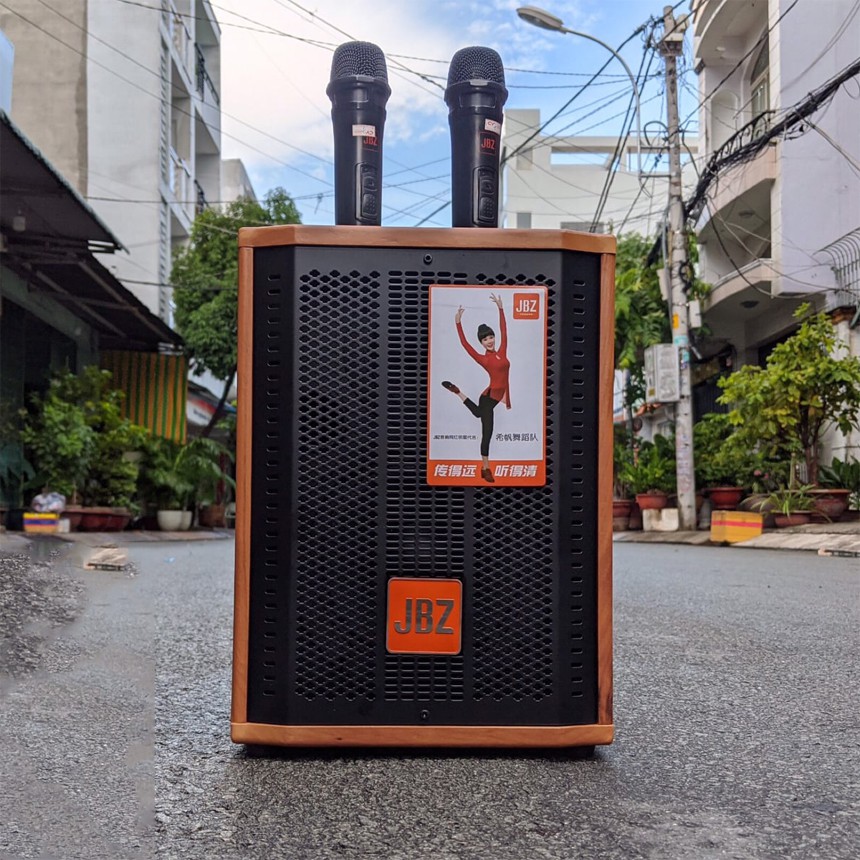 Loa Kéo Di Động JBZ J6 Kèm 2 Micro Karaoke Di Động Bass 1,6 Tấc, Kết Nối Bluetooth Siêu Nhanh
