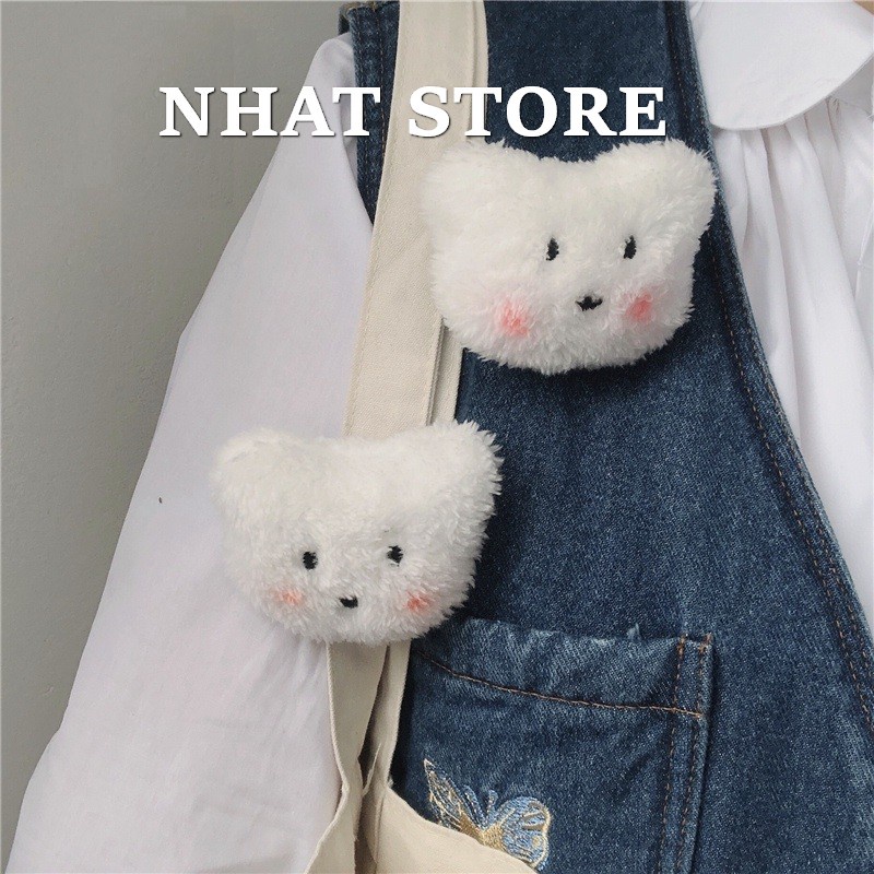 Ghim cài áo hình gấu nhồi bông, cài áo hoa hướng dương Nhat Store