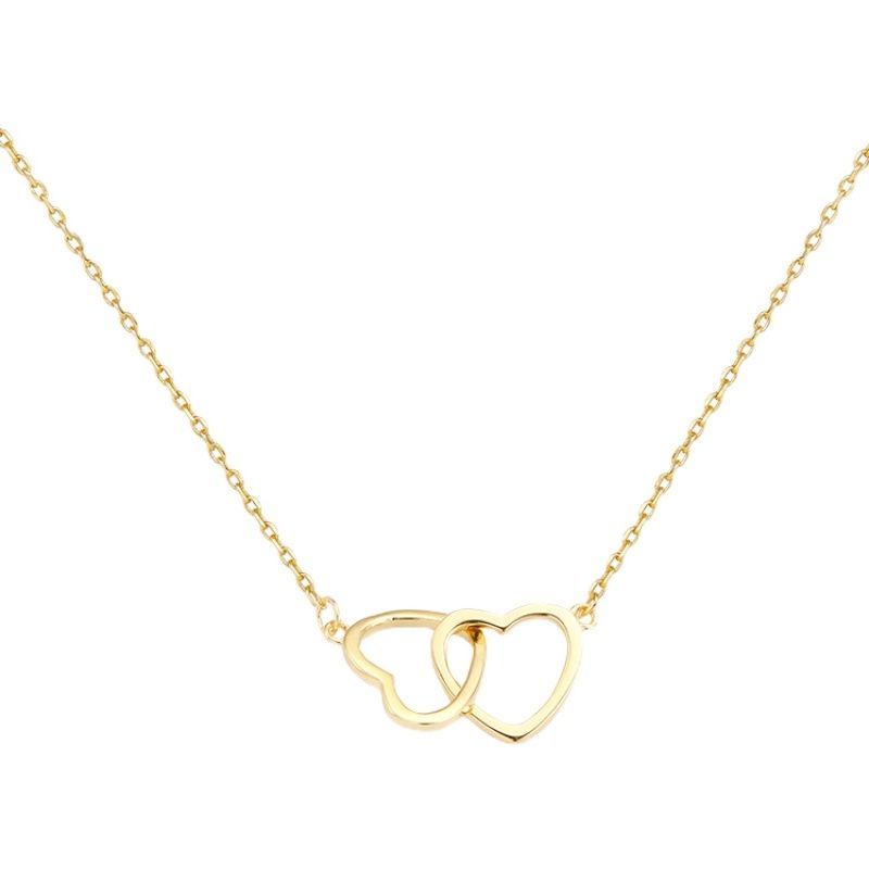 Nhẫn đôi bạc 925 Vòng cổ trái tim Nữ đơn giản phong cách Hàn Quốc tình yêu Mặt dây chuyền Xương đòn chuỗi trang sức bạn