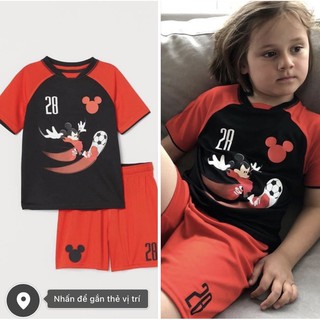 Bộ thể thao micky đỏ đen bé trai