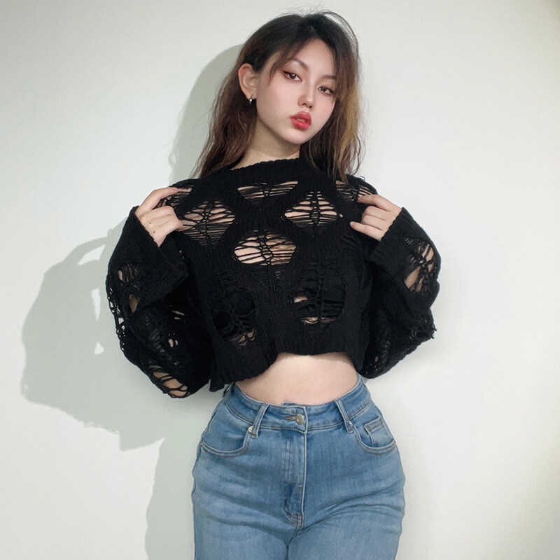 Kliou Áo Lửng Tay Dài Thời Trang Quyến Rũ Cho Nữ