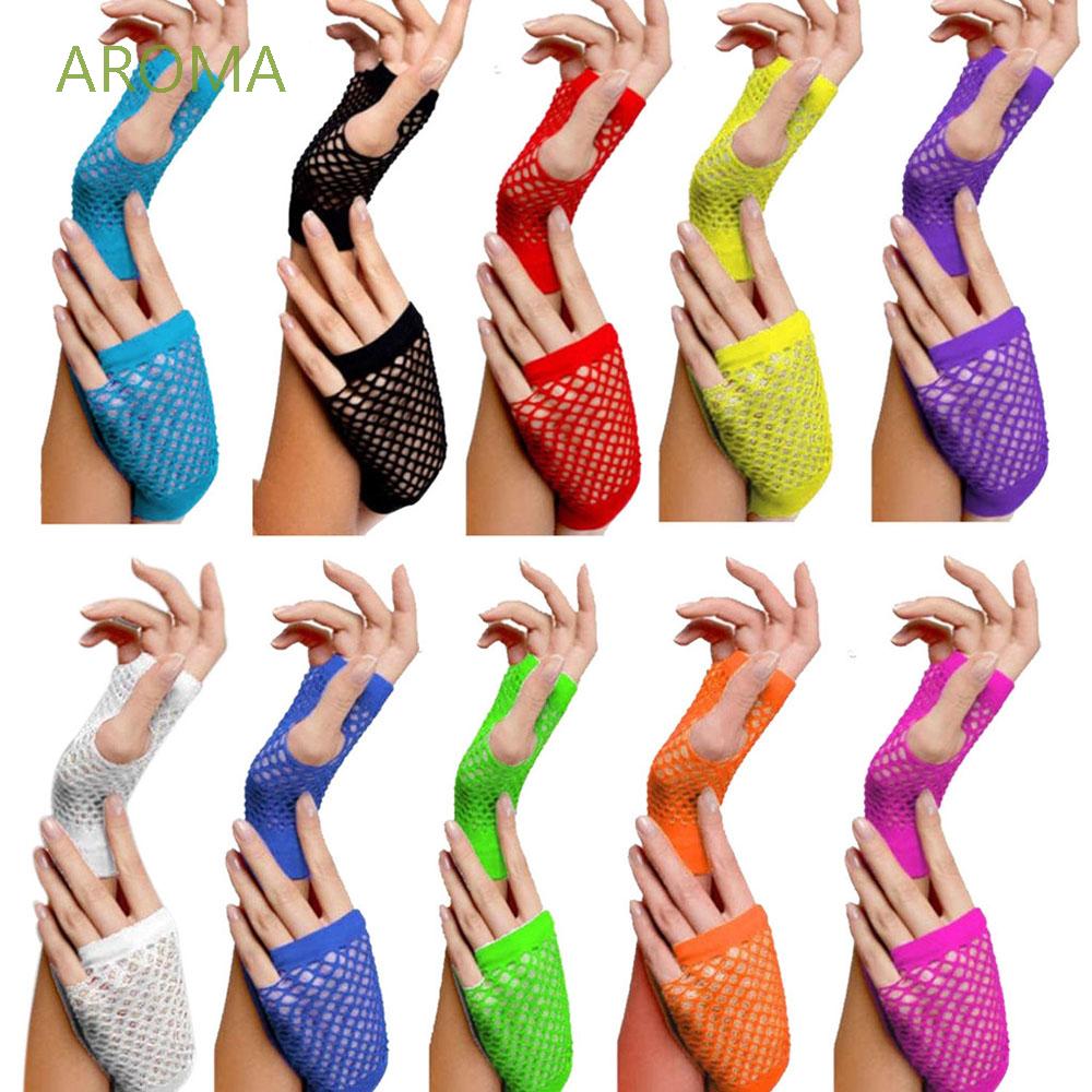 Găng Tay Lưới Hở Ngón Co Giãn Gợi Cảm Cho Nữ