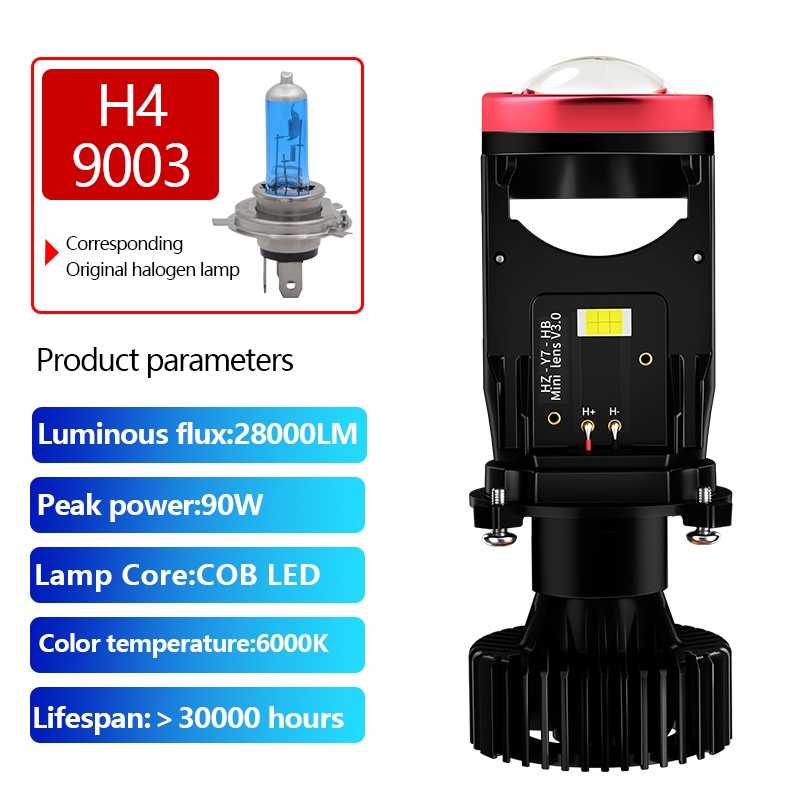 1 Đèn Pha Siêu Sáng 90W 6000k Y7D H4 H4 Chất Lượng Cao Cho Xe Hơi