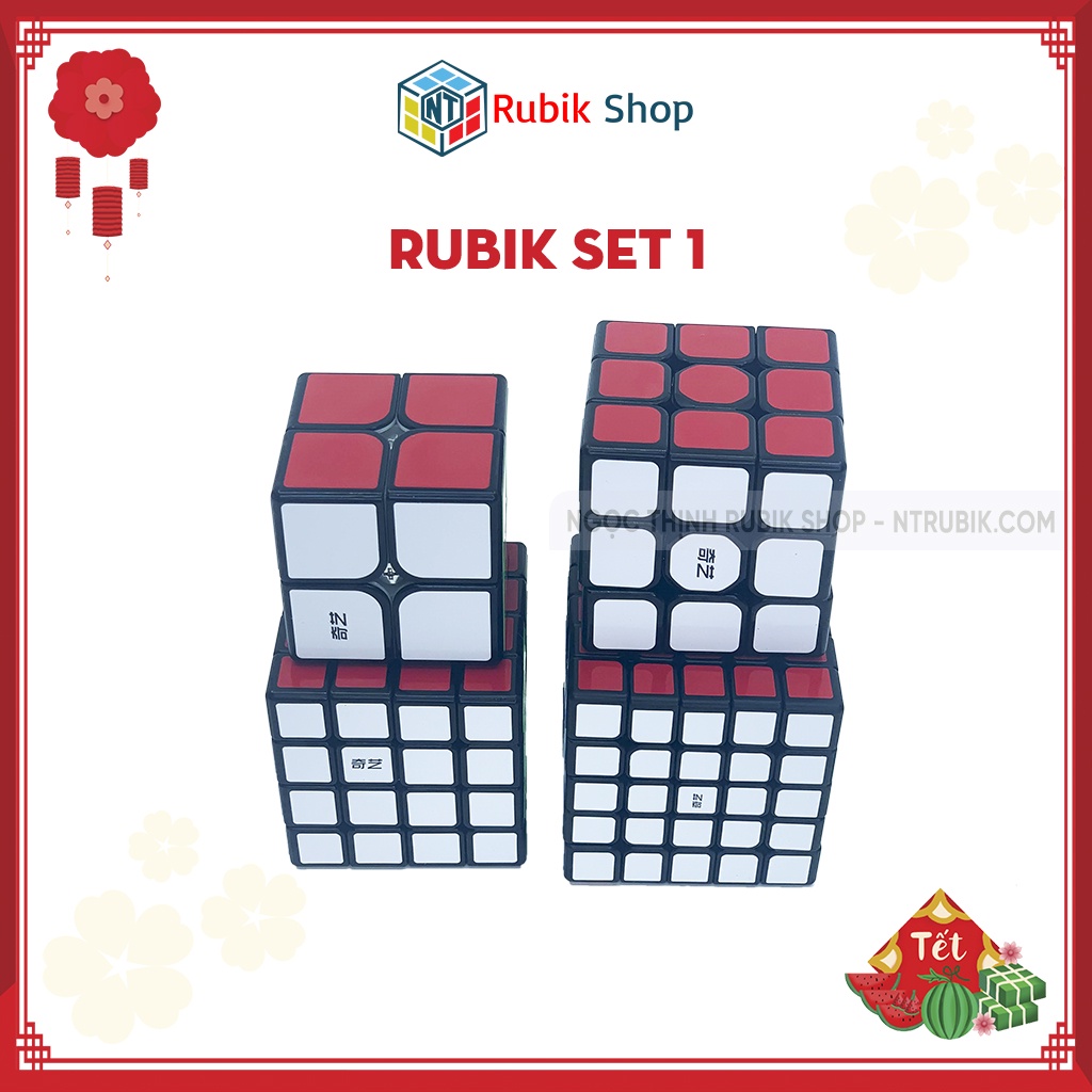 [Giảm Giá] Set 1 /Combo 4 Rubik (Qidi 2x2,Sailing 3x3,Qiyuan 4x4, Qizheng 5x5)