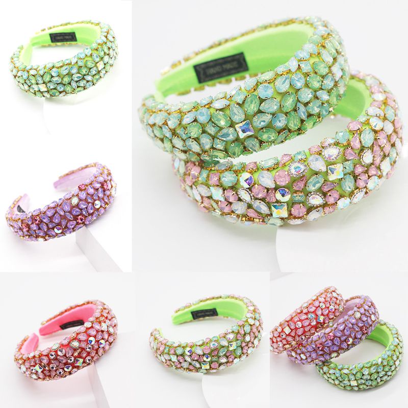 Băng Đô Mút Xốp Đính Đá Màu Sắc Ngọt Ngào Phong Cách Baroque