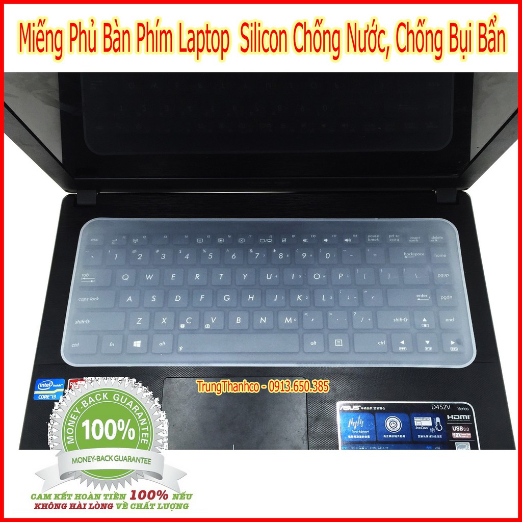 Miếng Phủ Bàn Phím Laptop Silicon Chống Nước, Chống Bụi Bẩn