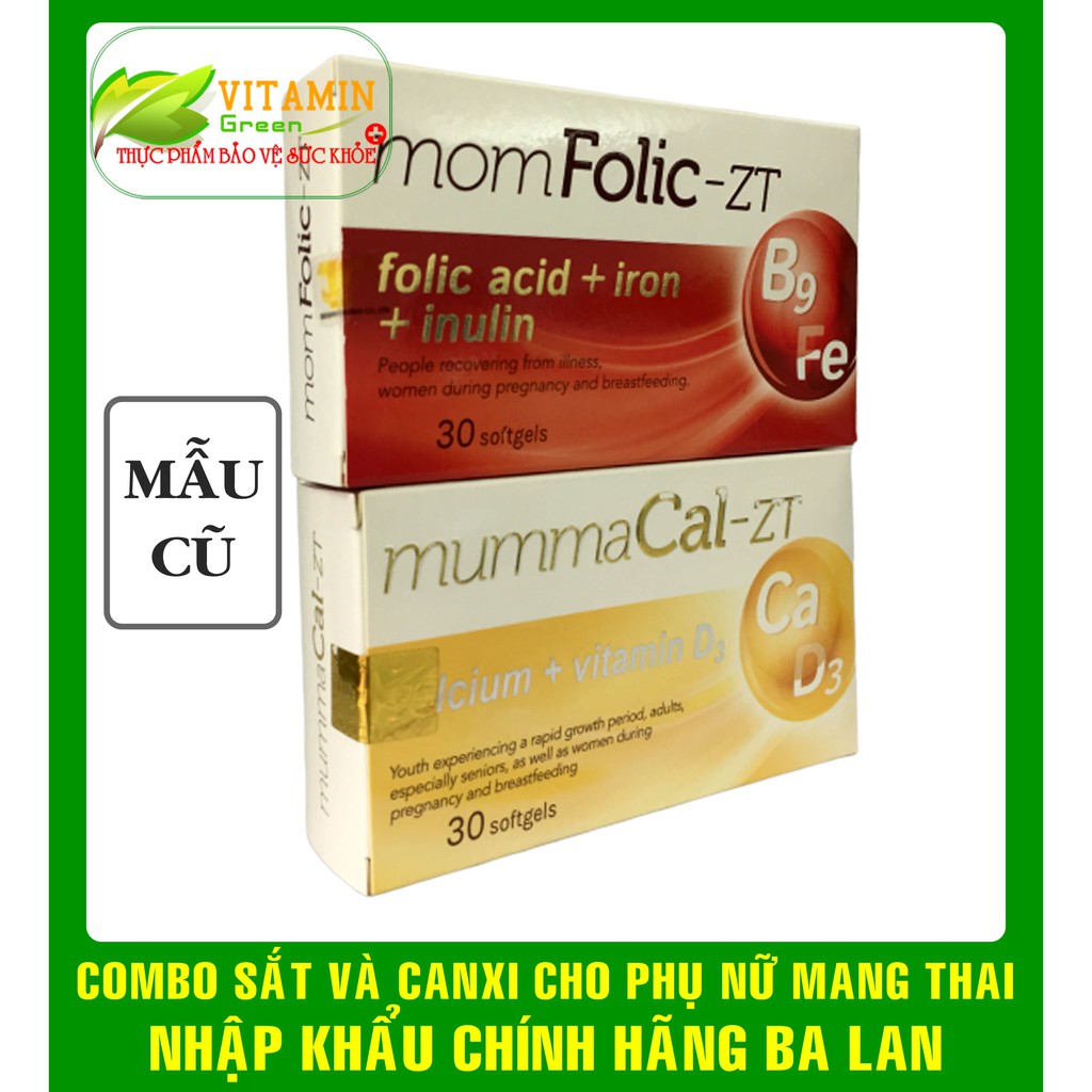 COMBO SẮT CANXI BẦU MUMMACAL-ZT MOMFOLIC-ZT | NHẬP KHẨU CHÍNH HÃNG BALAN