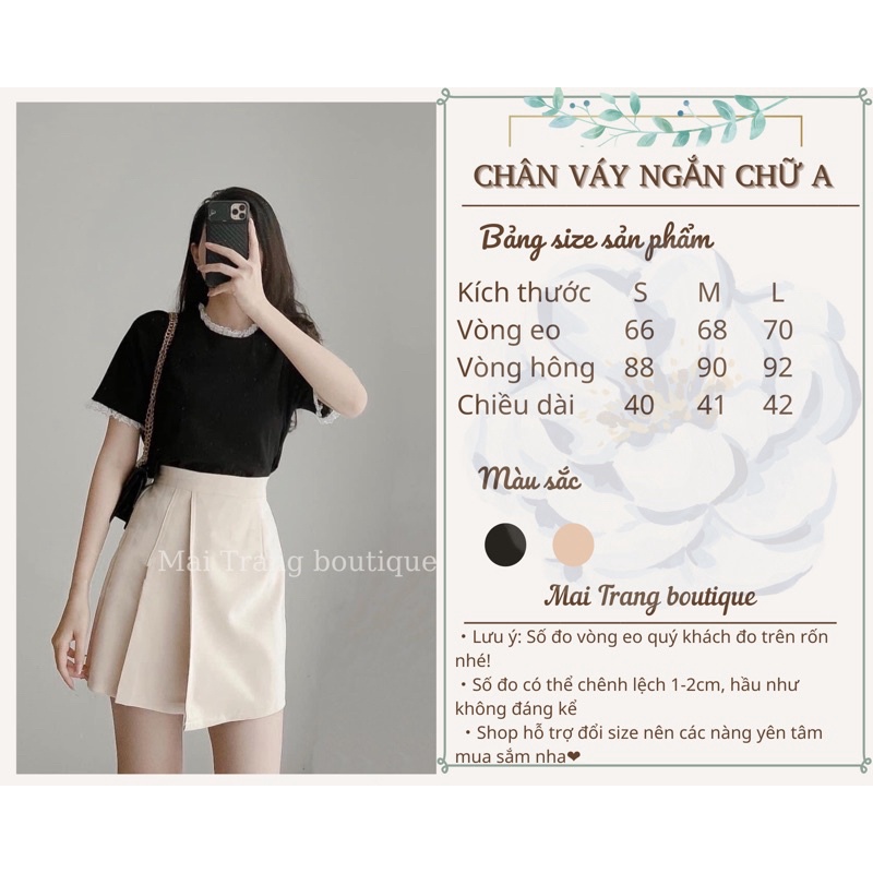 Chân váy chữ A công sở xẻ tà, Chân váy nữ ngắn lưng cao 2 lớp có quần trong chất đẹp – (CV05) | BigBuy360 - bigbuy360.vn