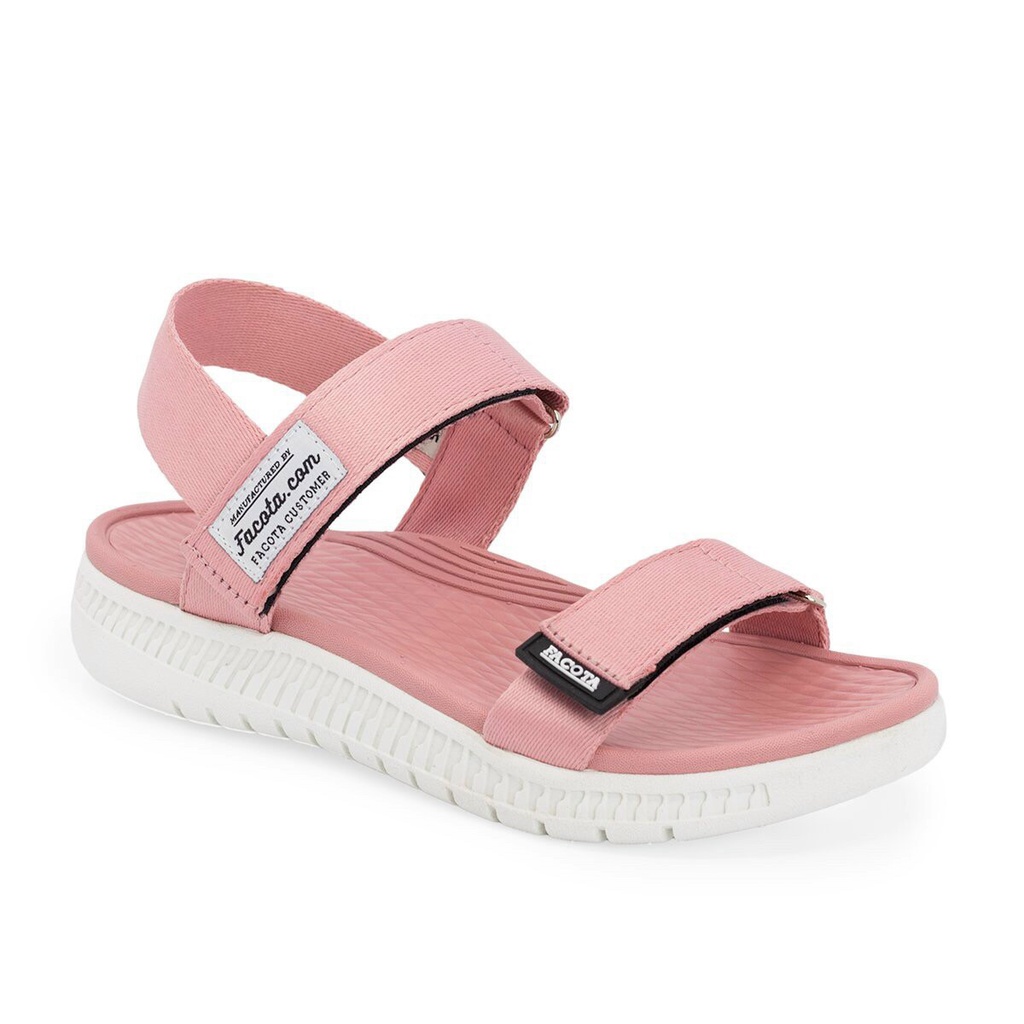 FACOTA | Giày sandal 2 quai nữ hồng đế trắng đi học, đi chơi AN06