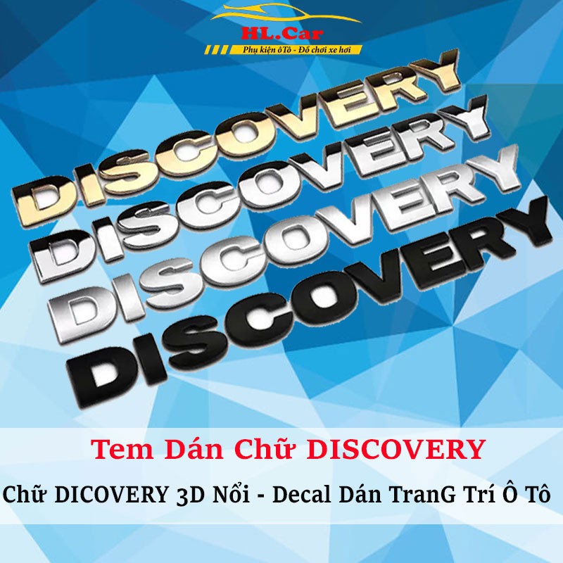 [Mã LIFEAU5SALE giảm 20k đơn 50k] Chữ Discovery Nổi 3D - Decal 3D Trang Trí Xe Ô Tô