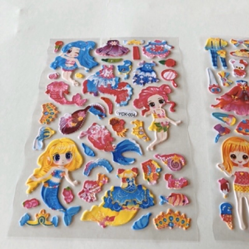 1 tờ dán nổi thời trang công chúa viền nhũ ( DN)