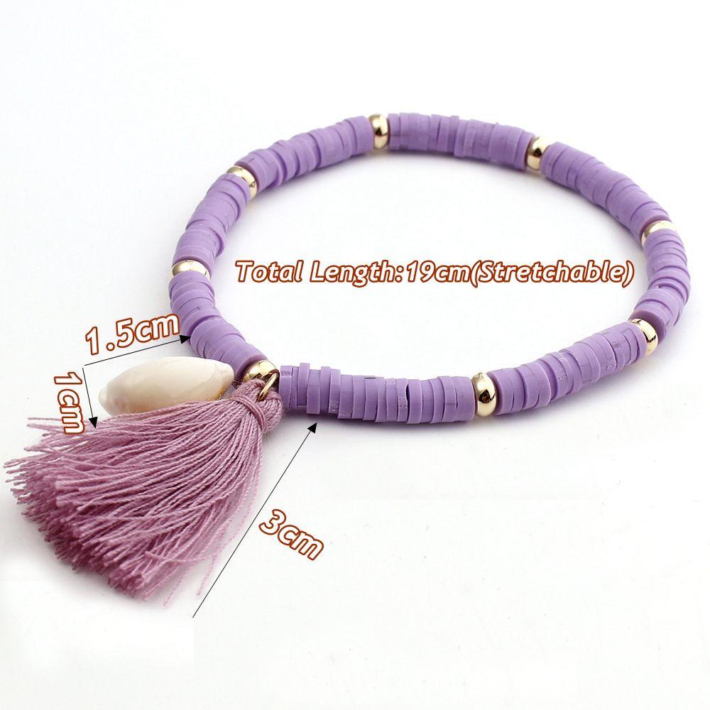 Vòng Tay Vỏ Sò Handmade Điều Chỉnh Được Có Tua Rua Phong Cách Bohemia