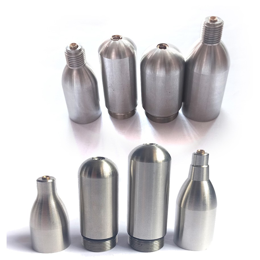 Xi lanh khí có thể nạp lại bằng thép không gỉ Các thông số kỹ thuật khác nhau