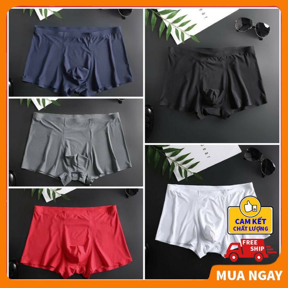 Quần sịp nam đúc lụa thun lạnh thoáng mát, quần sịp đùi nam BOXER mềm mịn, quần lót nam chất cotton thoáng mát BIBINO