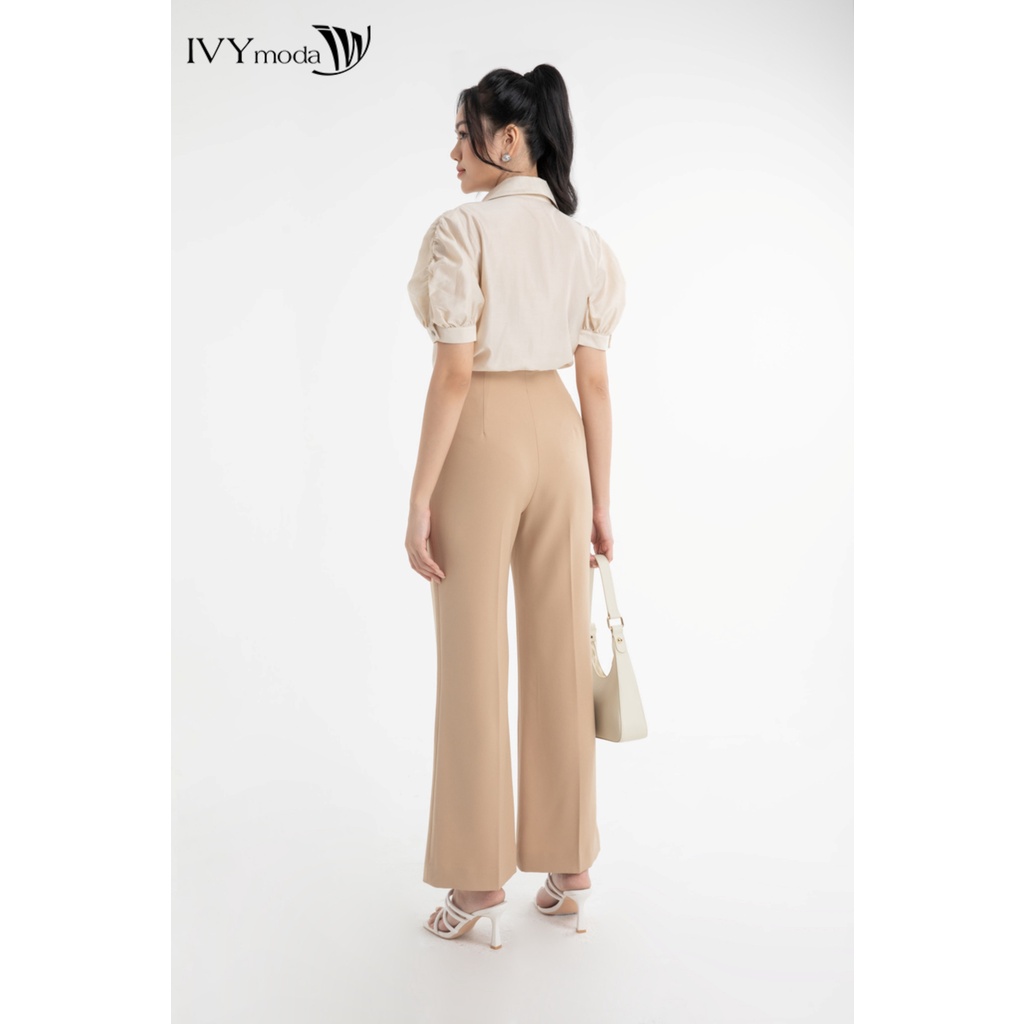Quần dài nữ eo tạo kiểu IVY moda MS 22B9457