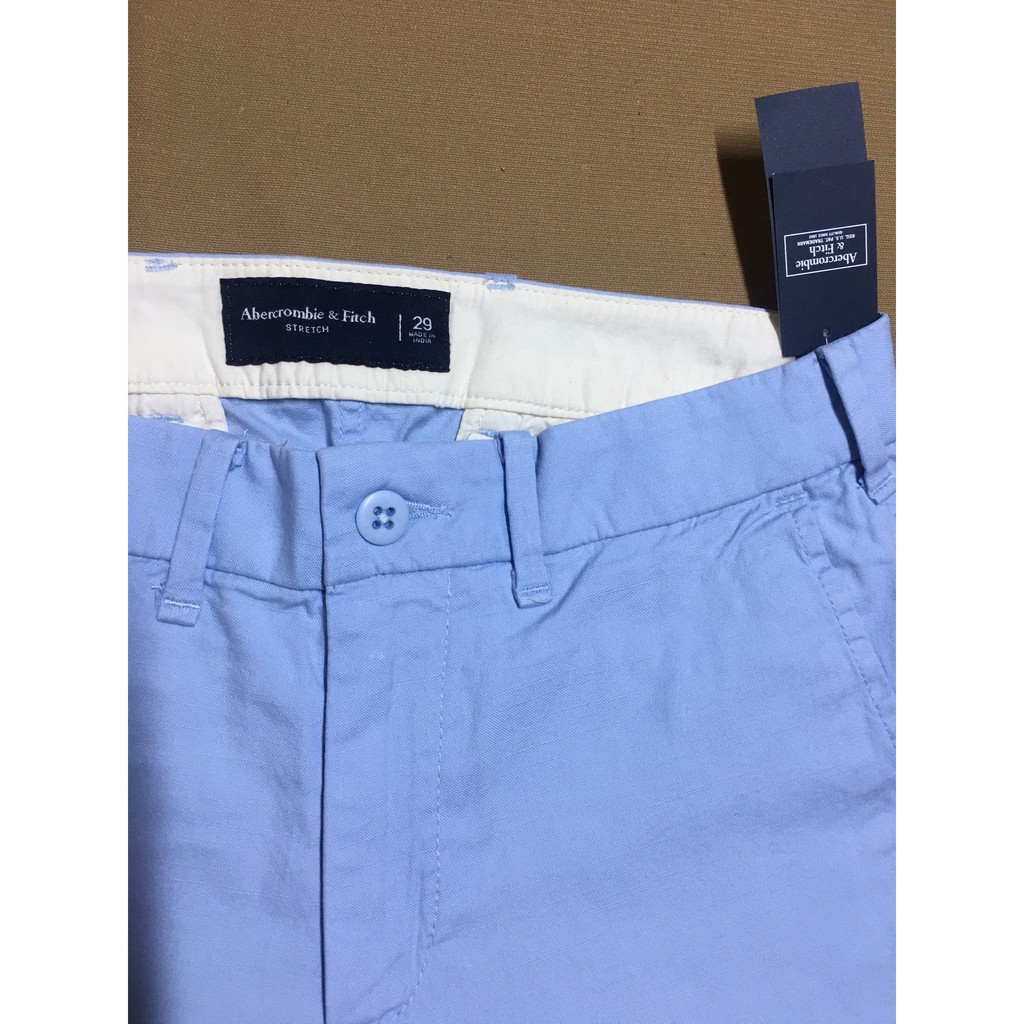 Quần short nam hiệu Abercrombie&Fitch bằng cotton màu xanh size 28 hàng xách tay mỹ