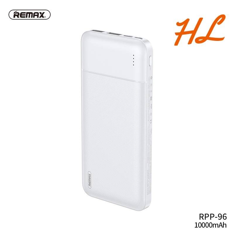 Pin Sạc Dự Phòng Remax RPP-96 10000mAh Lõi Li-Polymer, 2 cổng sạc Input/Output - Hàng chính hãng - Hưng Long PC