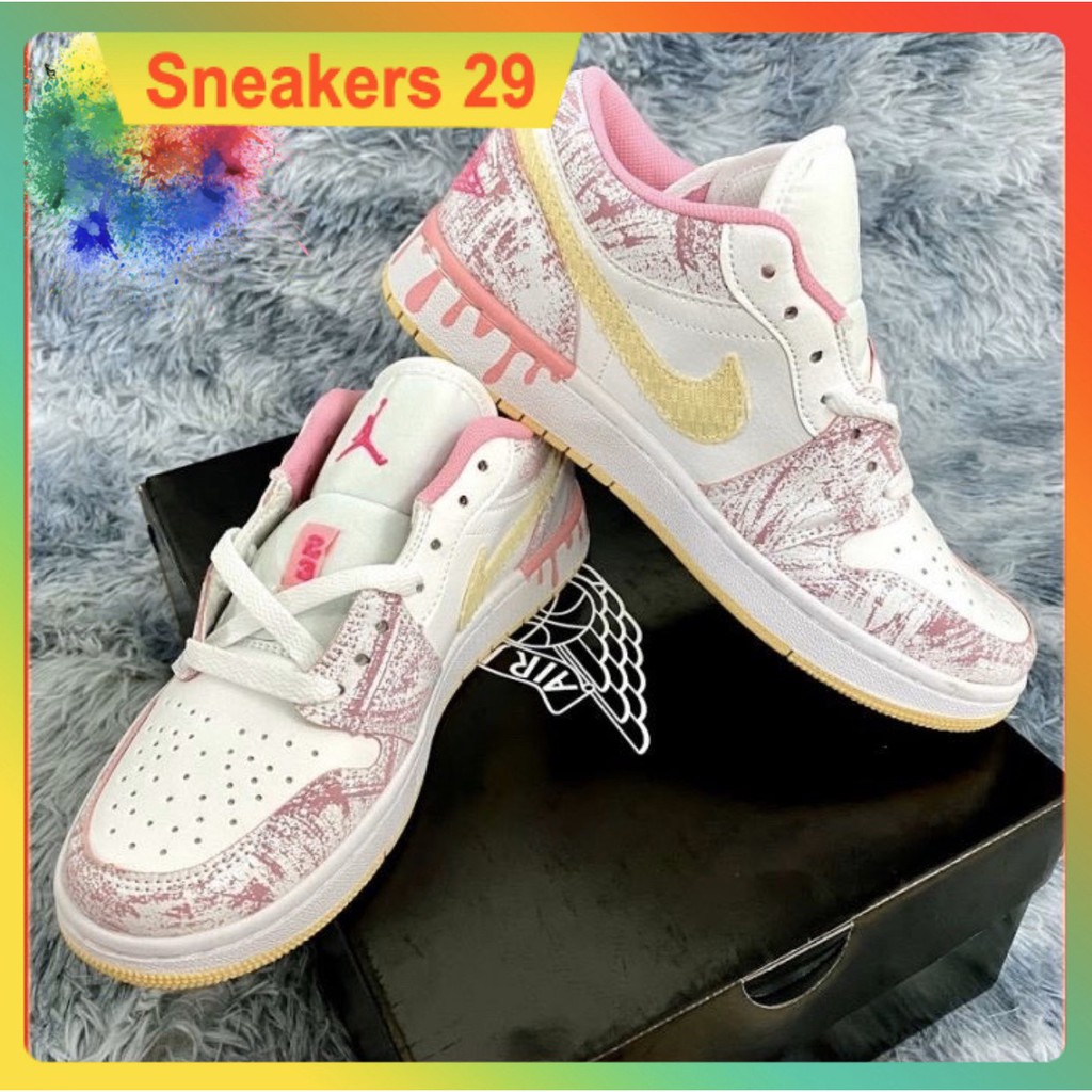 Siêu hot giày Sneaker JD1 Trắng Hồng [HỖ TRỢ ĐỔI TRẢ] Mẫu Mới Nhất, Cá Tính - Trẻ Trung