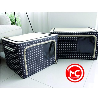 Thùng vải đựng đồ 50x40x33, 66L, tủ vải khung thép, hộp đựng quần áo, đồ chơi cho bé [Màu ngẫu nhiên]