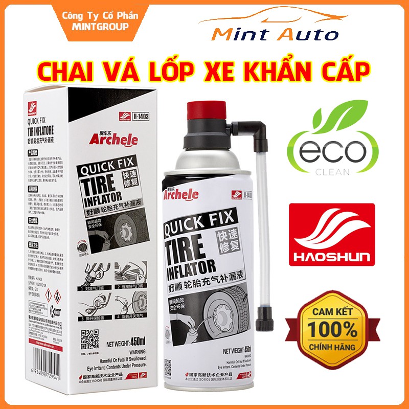 Chai vá lốp xe ô tô khẩn cấp Quick Fix H-1403 dung tích 450ml