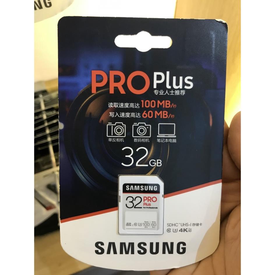 Thẻ Nhớ SDXC 32GB 64GB 128GB 256GB Samsung PRO Plus Class10 U3 (Đọc 100MB/s) - BH 5 Năm