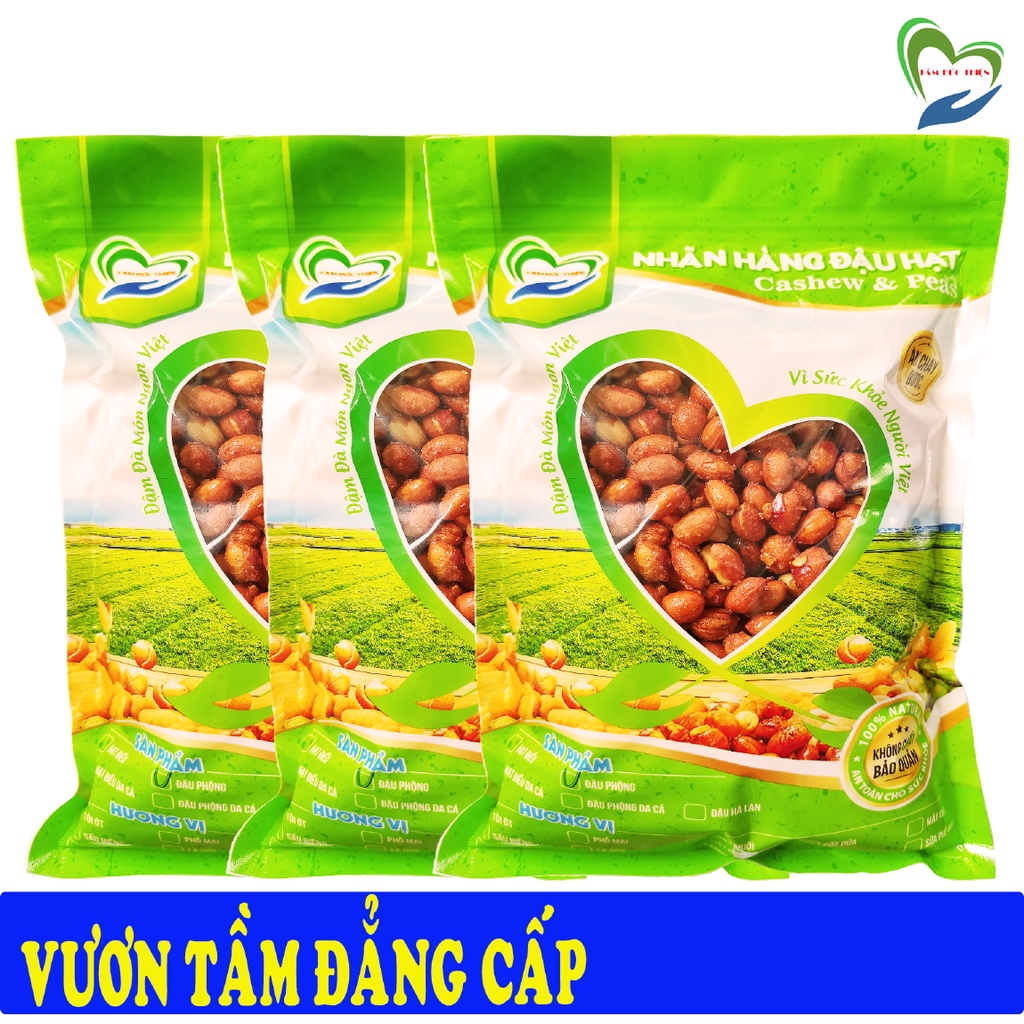 Combo Khách Sỉ 5KG Đậu Phộng Rang Tỏi Ớt Tâm Đức Thiện - Combo 10 Túi 500GR