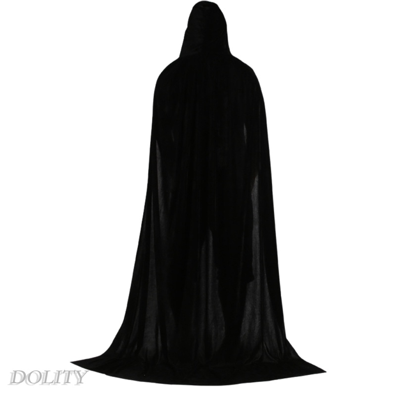 Áo choàng nhung dáng dài có mũ trùm dùng hóa trang halloween