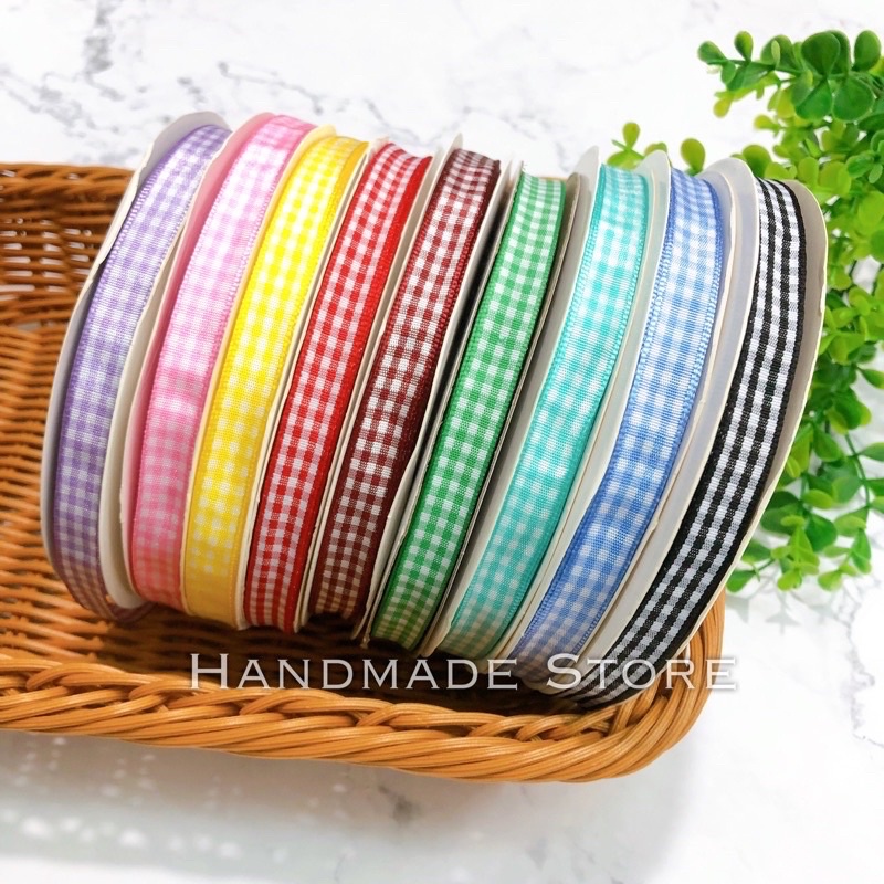 Ruy băng kẻ caro khổ 1cm